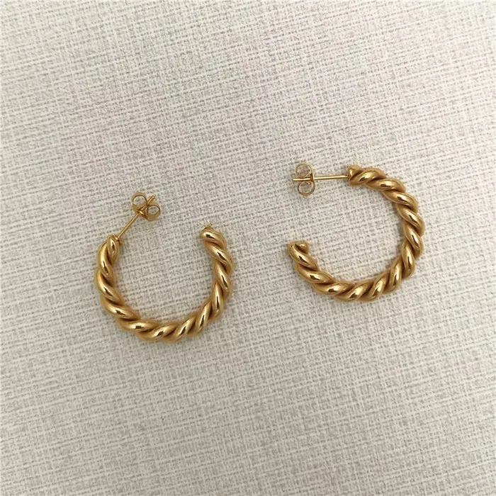 Jewelvers Earrings 18K GoldFilled Twisted Rope Earrings Jewelvers Earrings 18K GoldFilled Twisted Rope Earrings
