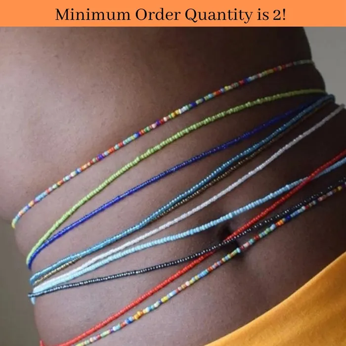 Jewelvers Earrings Slimming Waist Beads Solid Colors Waist Bands African Waist Beads