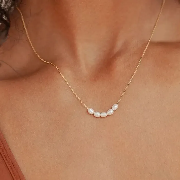Jewelvers Necklaces 14K GoldFilled Dainty Dainty Natural Freshwater Pearl Necklace Jewelvers Necklaces 14K GoldFilled Dainty Dainty Natural Freshwater Pearl Necklace