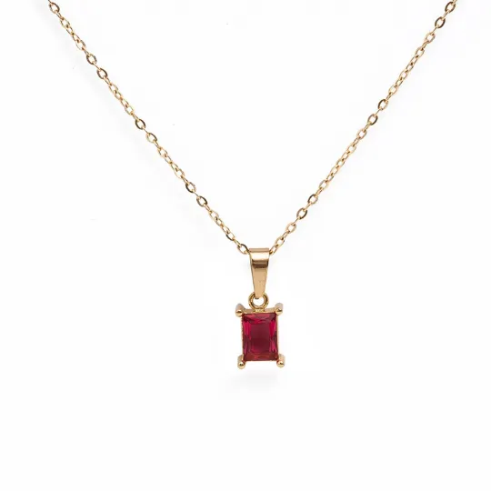 Jewelvers Necklaces 18K GoldFilled Baguette Pendant Necklace Jewelvers Necklaces 18K GoldFilled Baguette Pendant Necklace