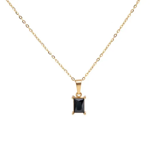 Jewelvers Necklaces 18K GoldFilled Baguette Pendant Necklace Jewelvers Necklaces 18K GoldFilled Baguette Pendant Necklace