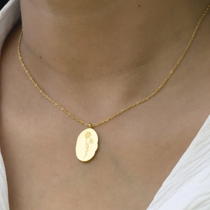 Jewelvers Necklaces 18K GoldFilled Birth Month Flower Necklace
