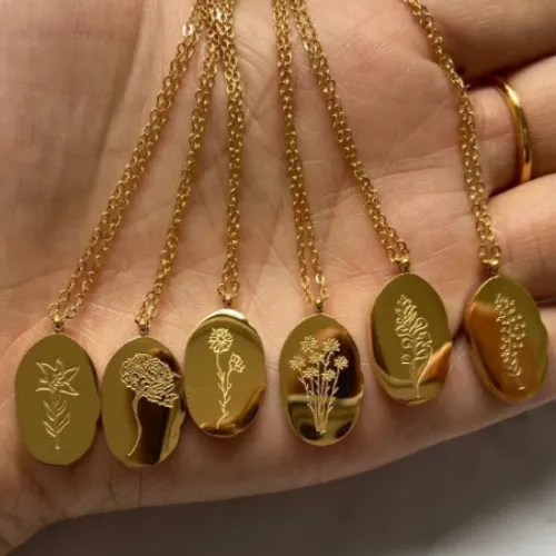 Jewelvers Necklaces 18K GoldFilled Birth Month Flower Necklace Jewelvers Necklaces 18K GoldFilled Birth Month Flower Necklace