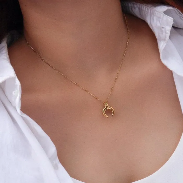 Jewelvers Necklaces 18K GoldFilled Moon Pendant Necklace Jewelvers Necklaces 18K GoldFilled Moon Pendant Necklace