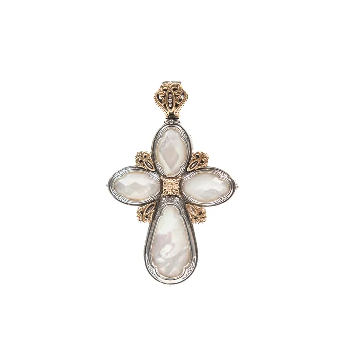 Konstantino Necklaces PreOwned Konstantino MotherofPearl Cross Enhancer