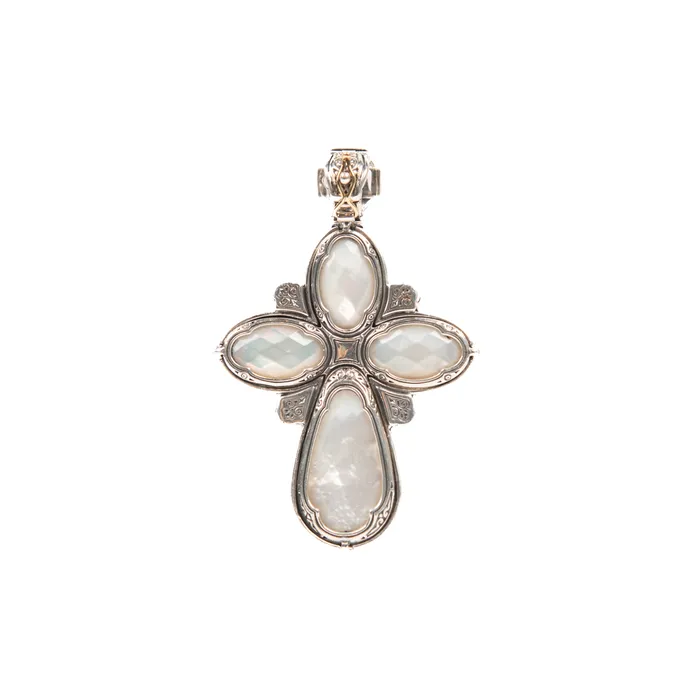 Konstantino Necklaces PreOwned Konstantino MotherofPearl Cross Enhancer