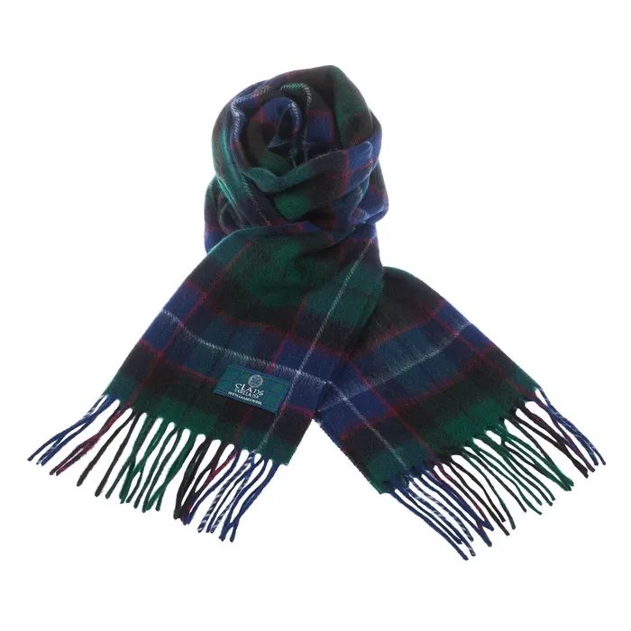 Lambswool Scottish Tartan Clan Scarf MATHESONYOUNG Gold Brothers Earrings