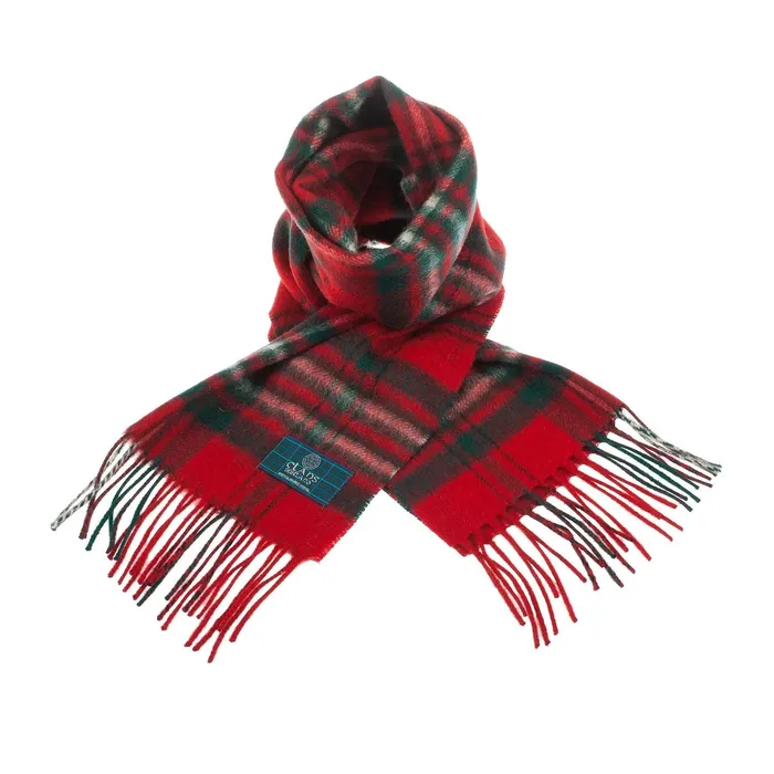 Lambswool Scottish Tartan Clan Scarf MATHESONYOUNG Gold Brothers Earrings