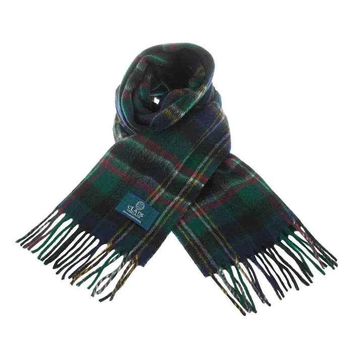 Lambswool Scottish Tartan Clan Scarf MATHESONYOUNG Gold Brothers Earrings