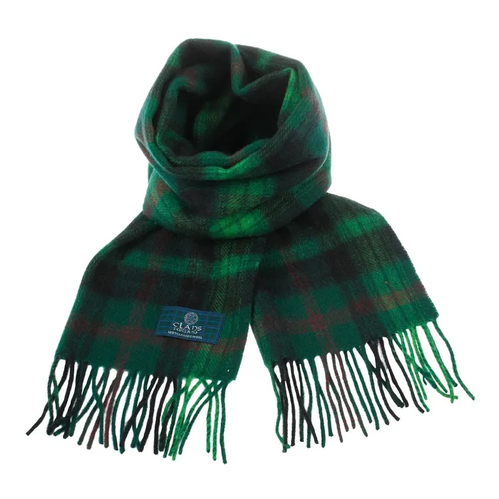Lambswool Scottish Tartan Clan Scarf MATHESONYOUNG Gold Brothers Earrings