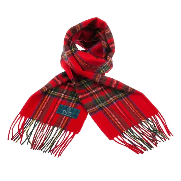 Lambswool Scottish Tartan Clan Scarf MATHESONYOUNG Gold Brothers Earrings