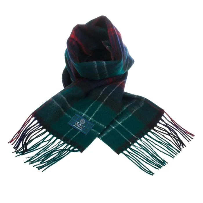 Lambswool Scottish Tartan Clan Scarf MATHESONYOUNG Gold Brothers Earrings