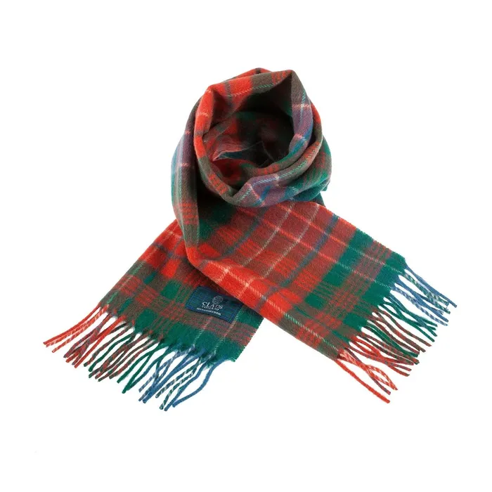 Lambswool Scottish Tartan Clan Scarf MATHESONYOUNG Gold Brothers Earrings
