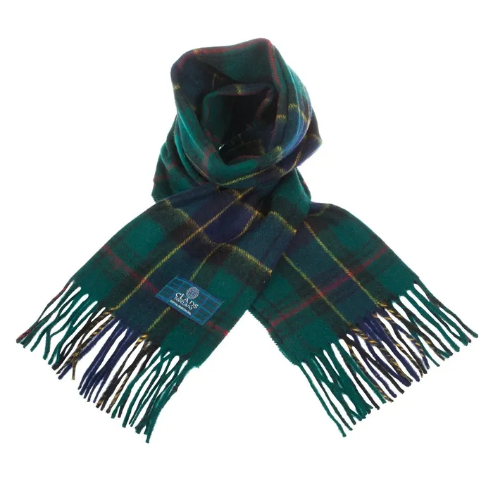Lambswool Scottish Tartan Clan Scarf MATHESONYOUNG Gold Brothers Earrings