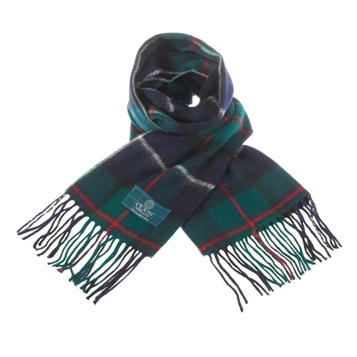 Lambswool Scottish Tartan Clan Scarf MATHESONYOUNG Gold Brothers Earrings