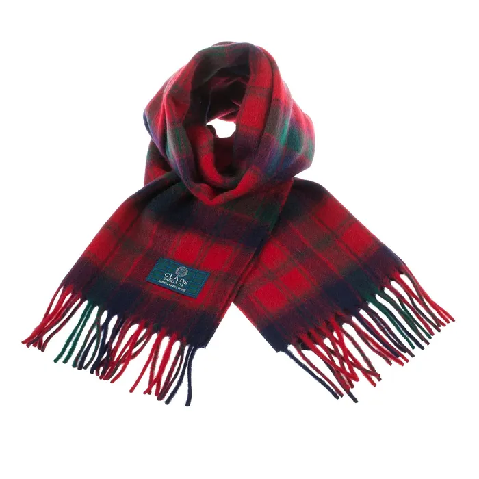 Lambswool Scottish Tartan Clan Scarf MATHESONYOUNG Gold Brothers Earrings