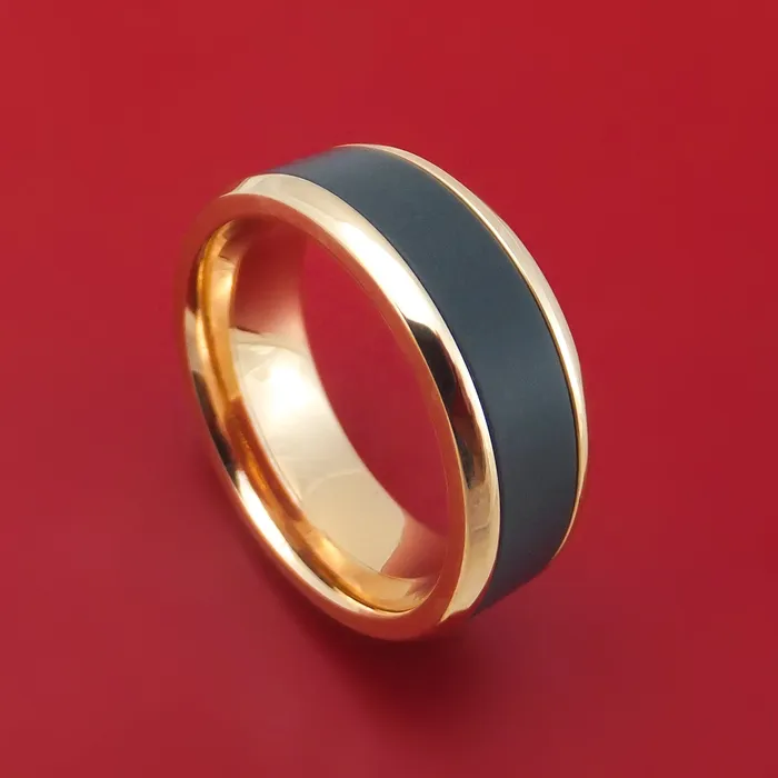 Lashbrook 14K Gold and Black Zirconium Ring Rings