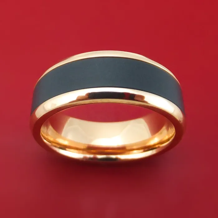 Lashbrook 14K Gold and Black Zirconium Ring Rings Lashbrook 14K Gold and Black Zirconium Ring Rings