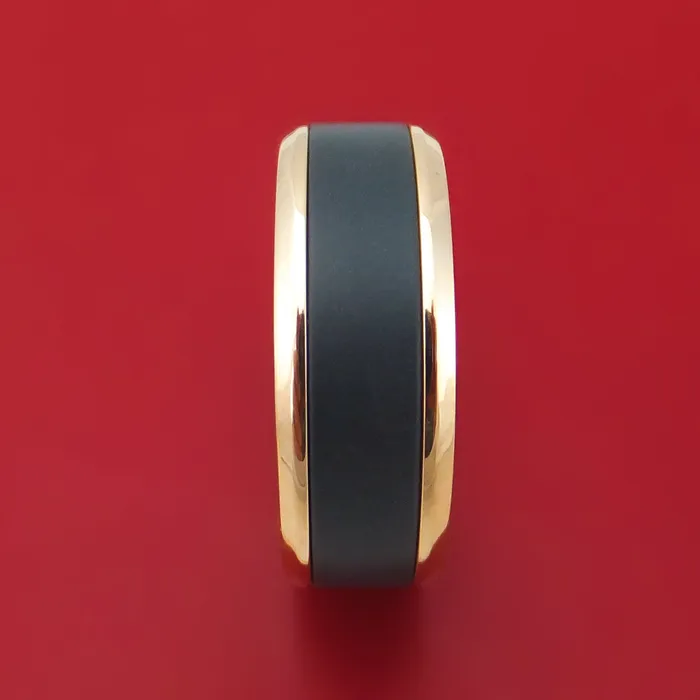 Lashbrook 14K Gold and Black Zirconium Ring Rings Lashbrook 14K Gold and Black Zirconium Ring Rings