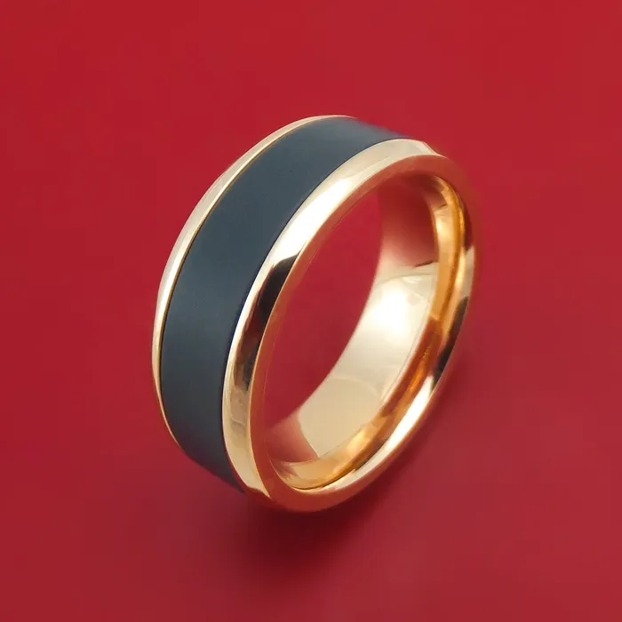 Lashbrook 14K Gold and Black Zirconium Ring Rings Lashbrook 14K Gold and Black Zirconium Ring Rings