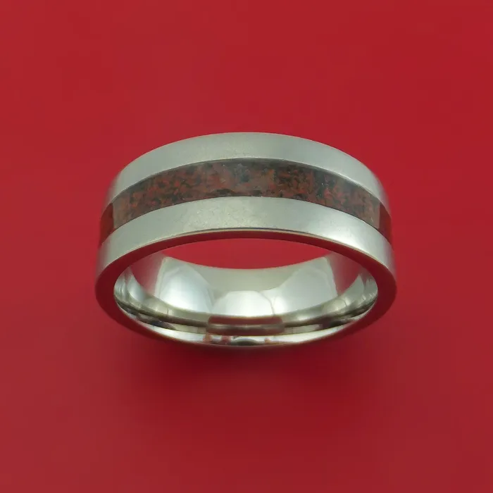 Lashbrook Rings Titanium Ring with Dinosaur Bone Inlay Custom Made Band Lashbrook Rings Titanium Ring with Dinosaur Bone Inlay Custom Made Band