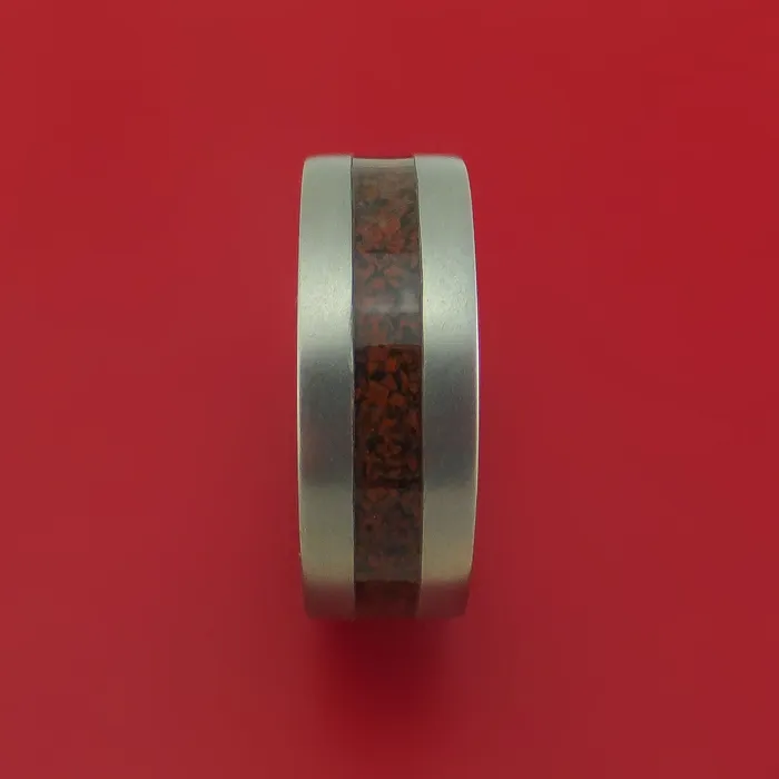 Lashbrook Rings Titanium Ring with Dinosaur Bone Inlay Custom Made Band Lashbrook Rings Titanium Ring with Dinosaur Bone Inlay Custom Made Band