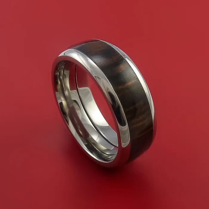 Lashbrook Titanium Ring with Hardwood Inlay Custom Made Band Rings