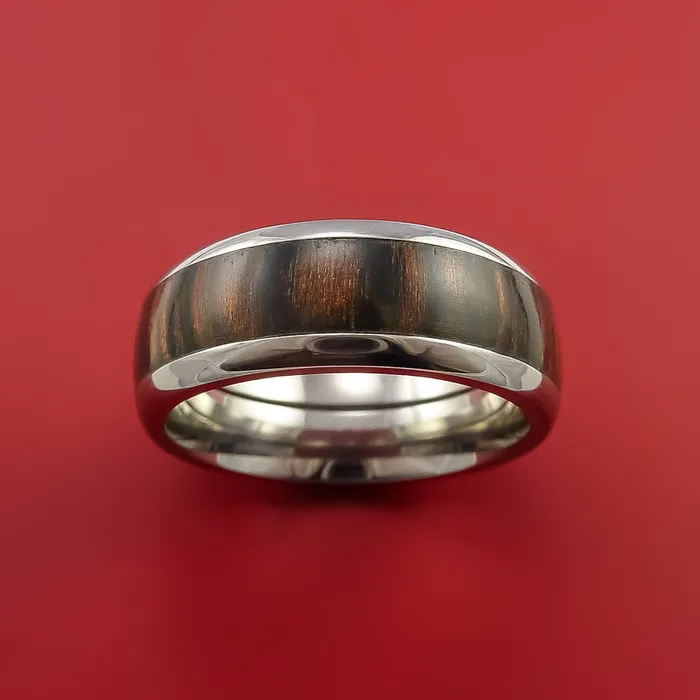 Lashbrook Titanium Ring with Hardwood Inlay Custom Made Band Rings Lashbrook Titanium Ring with Hardwood Inlay Custom Made Band Rings