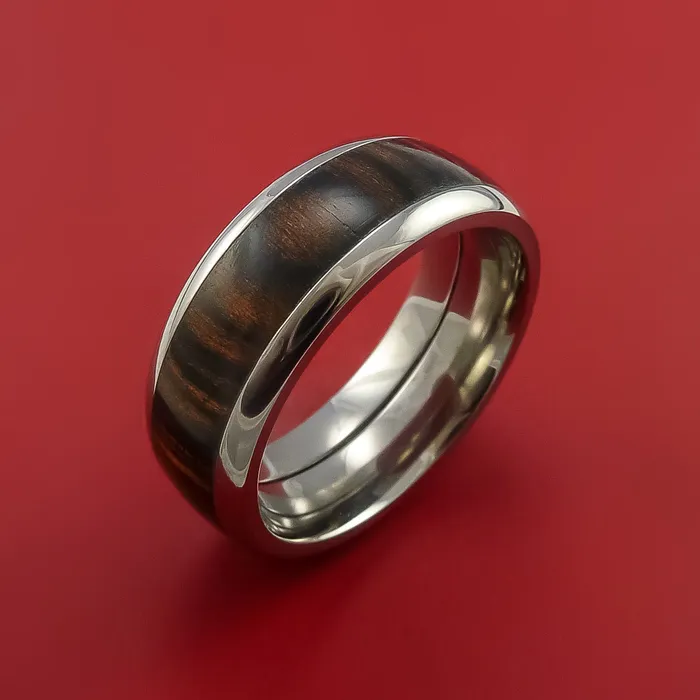 Lashbrook Titanium Ring with Hardwood Inlay Custom Made Band Rings Lashbrook Titanium Ring with Hardwood Inlay Custom Made Band Rings