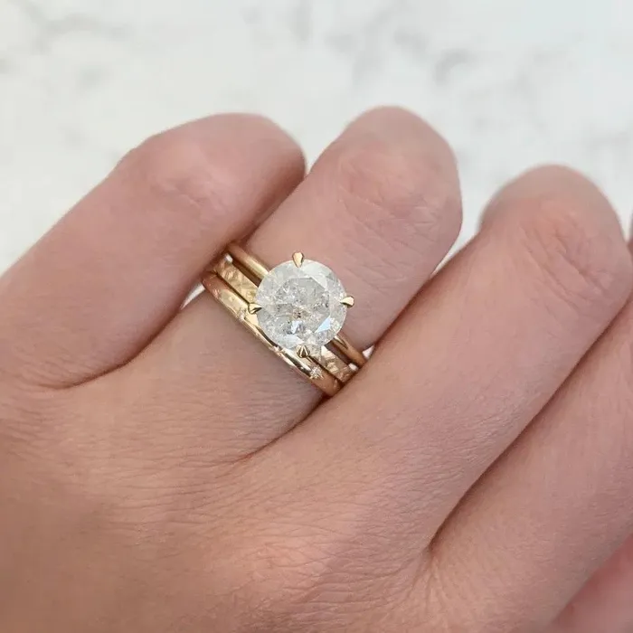 Made By Gem Breakfast Celeste Minor Star Engraved Diamond Gold Band Rings