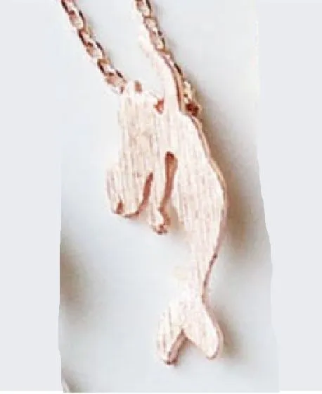 N1256 Rose Gold Dainty Mermaid Necklace with FREE Earrings polly Necklaces