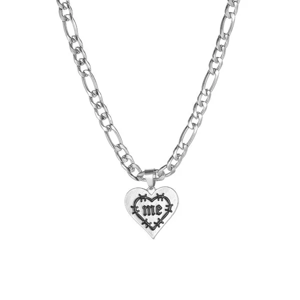 N34 Silver Heart Me Necklace With Free Earrings 01 Necklaces