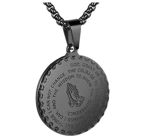 N906 Gun Metal Prayer Necklace with FREE EARRINGS alice Necklaces