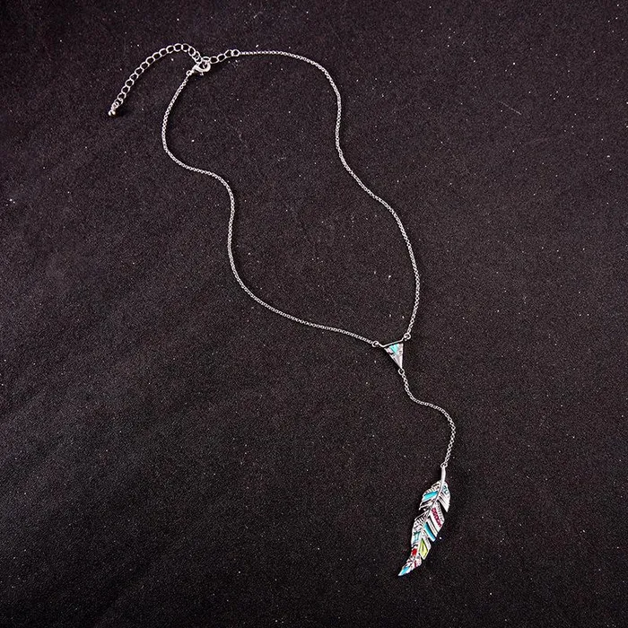 Necklaces 01 N1366 Silver Leaf Multi Color with Rhinestones Necklace with FREE Earrings Necklaces 01 N1366 Silver Leaf Multi Color with Rhinestones Necklace with FREE Earrings