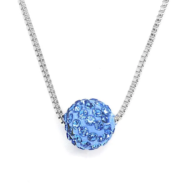 Necklaces 01 N1737 Silver Light Blue Rhinestone Covered Ball Necklace with FREE Earrings Necklaces 01 N1737 Silver Light Blue Rhinestone Covered Ball Necklace with FREE Earrings