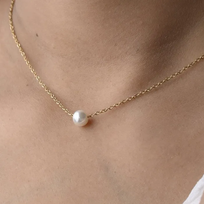 Necklaces 14K GoldFilled Dainty Pearl Choker Necklace Jewelvers