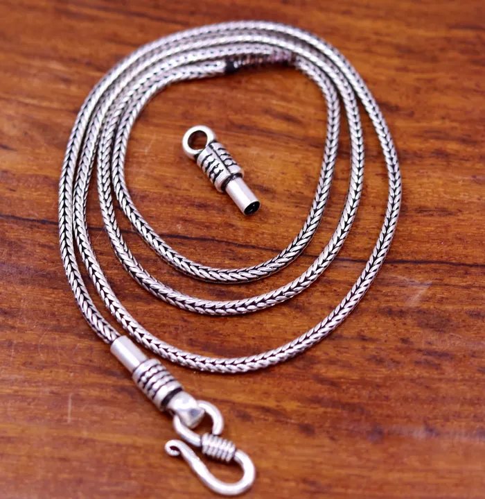 Necklaces 18 to 24 2mm 925 sterling silver vintage style wheat chain necklace screw chain pendant chain for pendant customized necklace jewelry ch70 TRIBAL ORNAMENTS