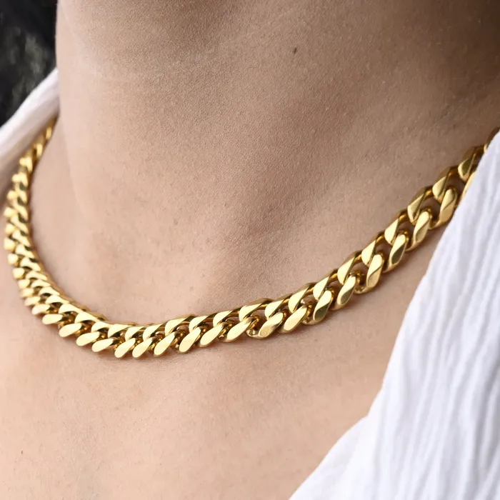 Necklaces 18K GoldFilled Miami Cuban Curb Link Chain Necklace 7MM Jewelvers Necklaces 18K GoldFilled Miami Cuban Curb Link Chain Necklace 7MM Jewelvers