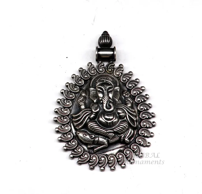Necklaces 925 sterling silver handmade vintage design amazing lord Ganesha pendant best brides ethnic tribal belly dance jewelry india nsp516 TRIBAL ORNAMENTS