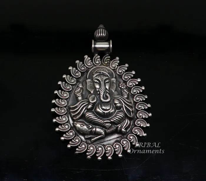 Necklaces 925 sterling silver handmade vintage design amazing lord Ganesha pendant best brides ethnic tribal belly dance jewelry india nsp516 TRIBAL ORNAMENTS