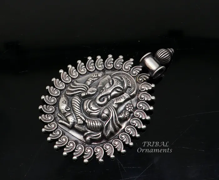 Necklaces 925 sterling silver handmade vintage design amazing lord Ganesha pendant best brides ethnic tribal belly dance jewelry india nsp516 TRIBAL ORNAMENTS