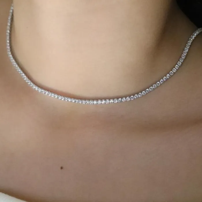 Necklaces 925 Sterling Silver Tennis Necklace For Women Diamant Necklace Jewelvers