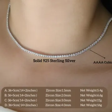 Necklaces 925 Sterling Silver Tennis Necklace For Women Diamant Necklace Jewelvers Necklaces 925 Sterling Silver Tennis Necklace For Women Diamant Necklace Jewelvers