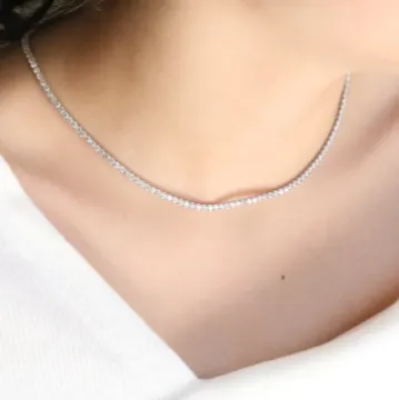 Necklaces 925 Sterling Silver Tennis Necklace For Women Diamant Necklace Jewelvers Necklaces 925 Sterling Silver Tennis Necklace For Women Diamant Necklace Jewelvers