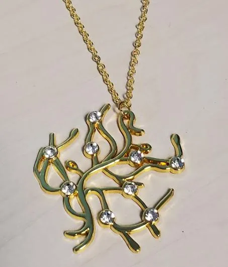 Necklaces alice N218 Gold Rhinestone Art Deco Necklace with FREE EARRINGS