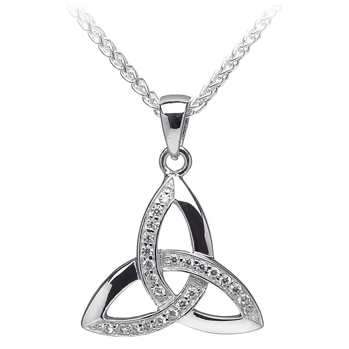 Necklaces Boru Silver Stone Set Trinity Knot Pendant