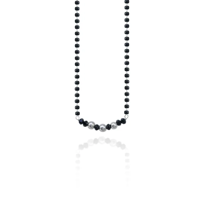 Necklaces Elegant 925 sterling silver black beads chain necklace gorgeous small stone design pendant Mangalsutra chain beaded necklace set639 Copy TRIBAL ORNAMENTS Necklaces Elegant 925 sterling silver black beads chain necklace gorgeous small stone design pendant Mangalsutra chain beaded necklace set639 Copy TRIBAL ORNAMENTS