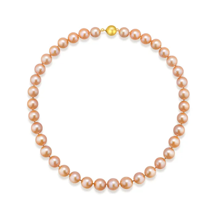 Necklaces Pearly Lustre 18k Gold Top Grading Edison Pink Pearl Necklace KN00053 Necklaces Pearly Lustre 18k Gold Top Grading Edison Pink Pearl Necklace KN00053