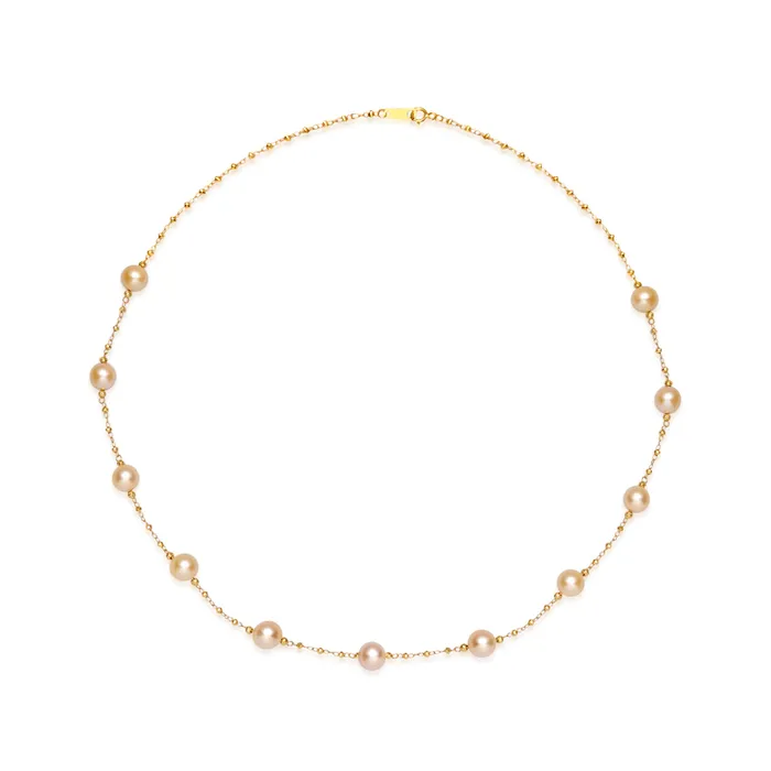 Necklaces Pearly Lustre 18k Solid Gold Golden Akoya Pearl Necklace KN00259 Necklaces Pearly Lustre 18k Solid Gold Golden Akoya Pearl Necklace KN00259