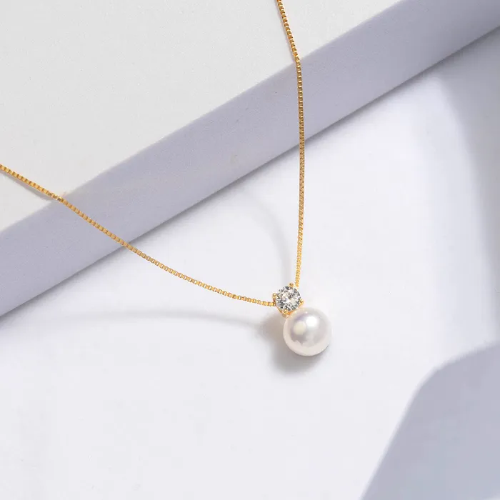 Necklaces Pearly Lustre Top Lustre 18K Solid Gold Edison Pearl Necklace KN00262